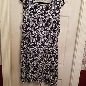 Navy & White floral sleeveless sun dress